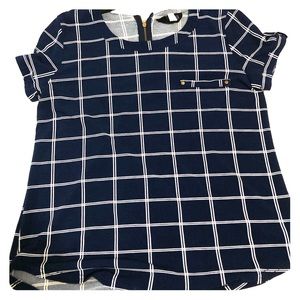 Navy geometric blouse